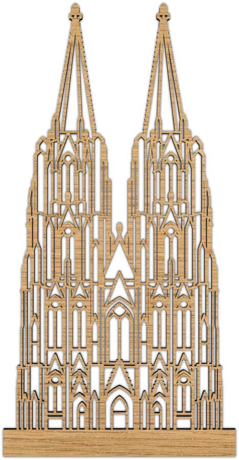 Eiken icoon van Kolner Dom, City Shapes wanddecoratie