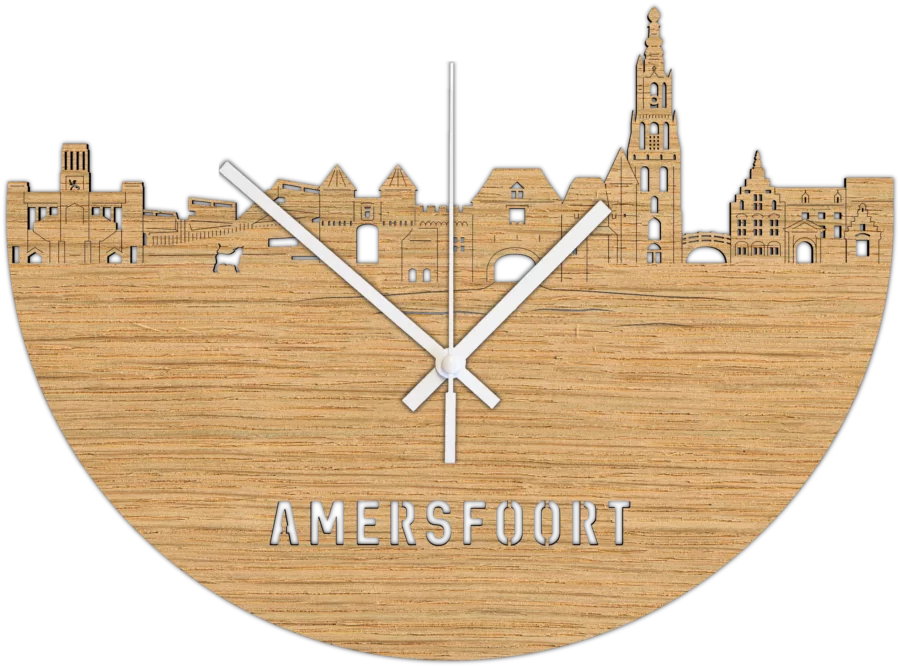 Eiken klok van Amersfoort, City Shapes wanddecoratie