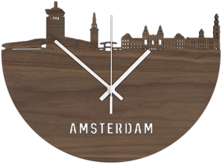 Noten klok van Klok Amsterdam, City Shapes wanddecoratie