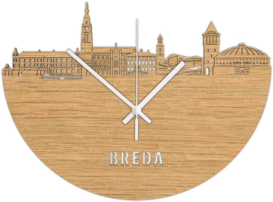 Eiken klok van Breda, City Shapes wanddecoratie