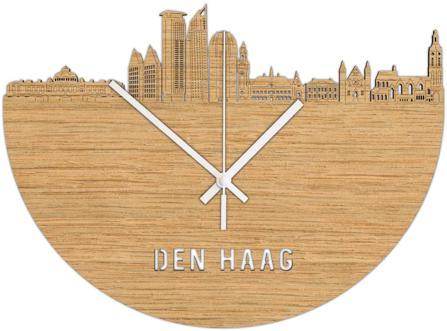 Eiken klok van Den Haag, City Shapes wanddecoratie