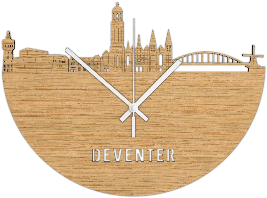 Eiken klok van Deventer, City Shapes wanddecoratie