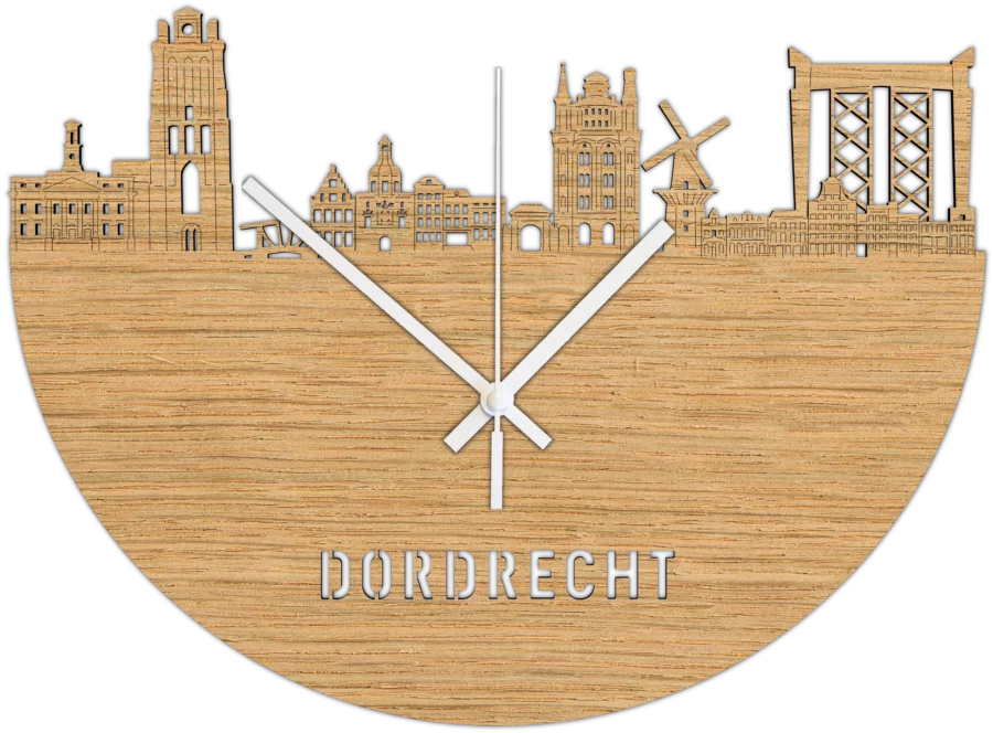 Eiken klok van Dordrecht, City Shapes wanddecoratie