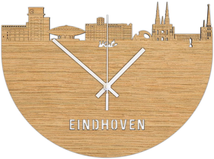 Eiken klok van Eindhoven, City Shapes wanddecoratie