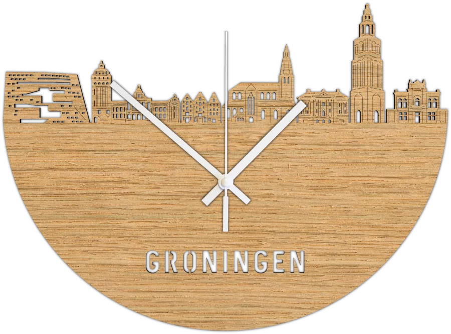 Eiken klok van Groningen, City Shapes wanddecoratie