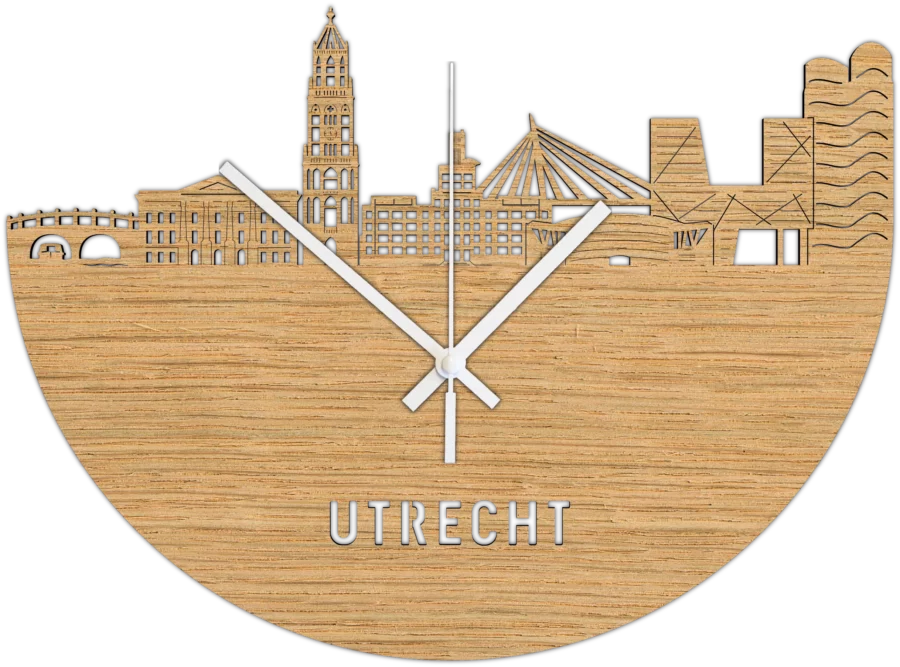 Eiken klok van Utrecht, City Shapes wanddecoratie