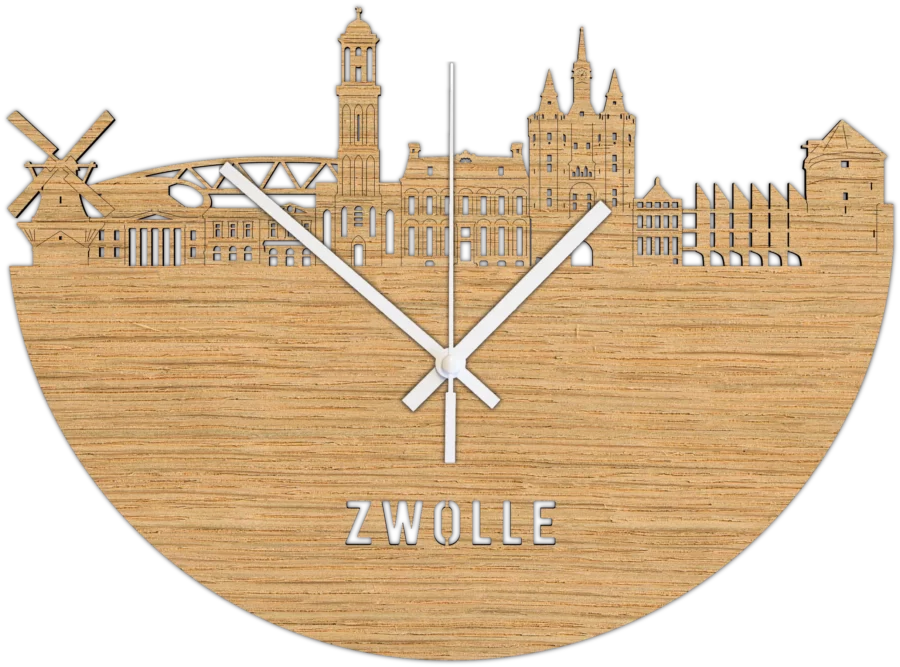 Eiken klok van Zwolle, City Shapes wanddecoratie