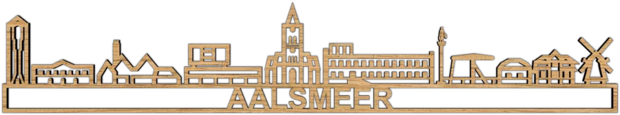 Eiken skyline van Aalsmeer, City Shapes wanddecoratie