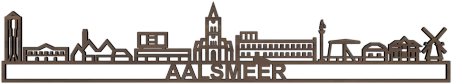 Noten skyline van Aalsmeer, City Shapes wanddecoratie