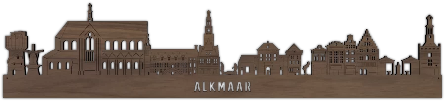 Noten skyline van Alkmaar, City Shapes wanddecoratie