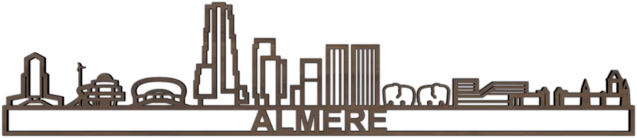 Noten skyline van Almere, City Shapes wanddecoratie