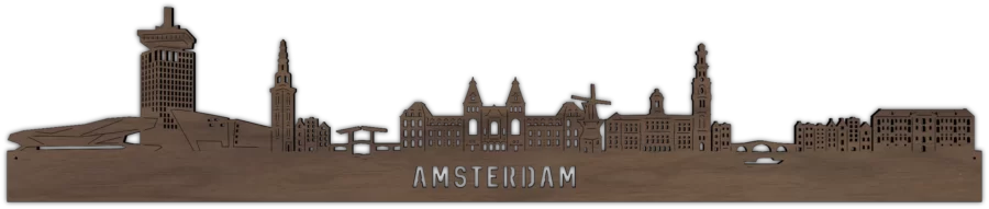 Noten skyline van Amsterdam, City Shapes wanddecoratie