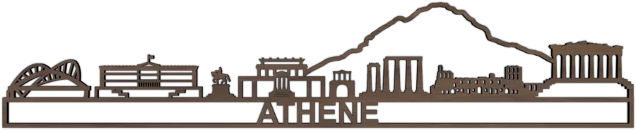 Noten skyline van Athene, City Shapes wanddecoratie