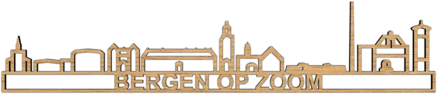 Eiken skyline van Bergen op Zoom, City Shapes wanddecoratie