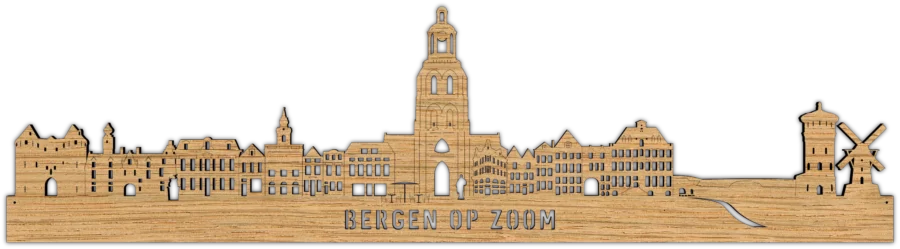 Eiken skyline van Bergen op Zoom, City Shapes wanddecoratie