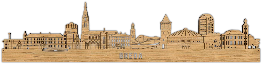 Eiken skyline van Breda, City Shapes wanddecoratie