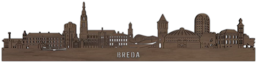 Noten skyline van Breda, City Shapes wanddecoratie