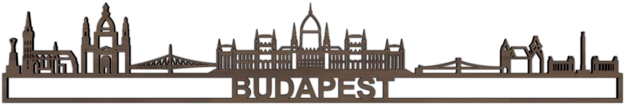 Noten skyline van Budapest, City Shapes wanddecoratie