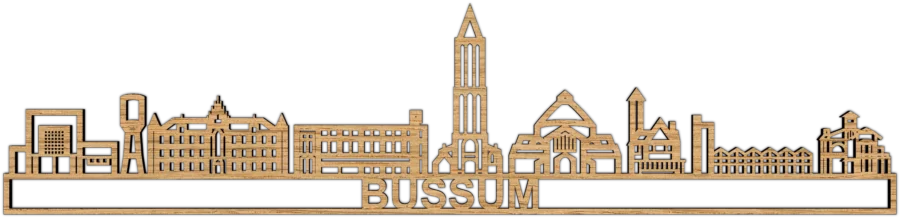 Eiken skyline van Bussum, City Shapes wanddecoratie