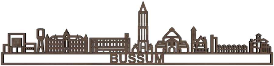 Noten skyline van Bussum, City Shapes wanddecoratie