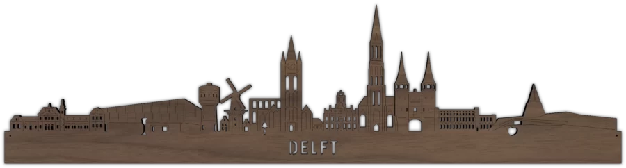 Noten skyline van Delft, City Shapes wanddecoratie