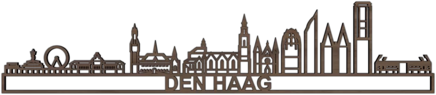 Noten skyline van Den Haag, City Shapes wanddecoratie