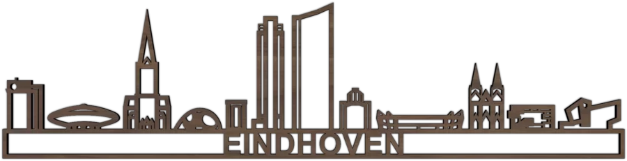 Noten skyline van Eindhoven, City Shapes wanddecoratie