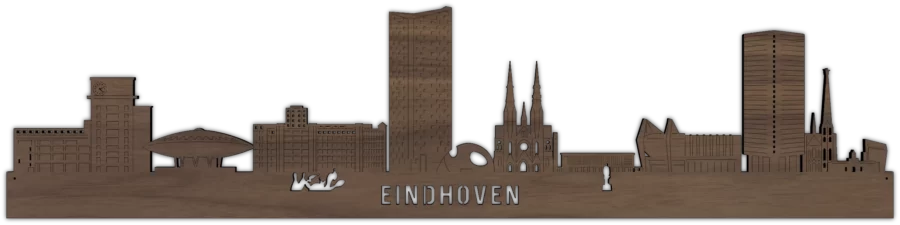 Noten skyline van Eindhoven, City Shapes wanddecoratie