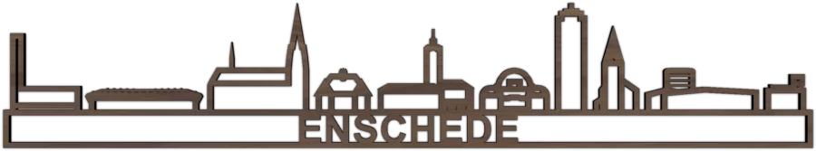 Noten skyline van Enschede, City Shapes wanddecoratie