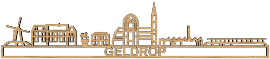 Eiken skyline van Geldrop, City Shapes wanddecoratie