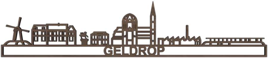 Noten skyline van Geldrop, City Shapes wanddecoratie