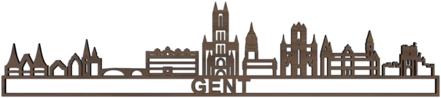 Noten skyline van Gent, City Shapes wanddecoratie