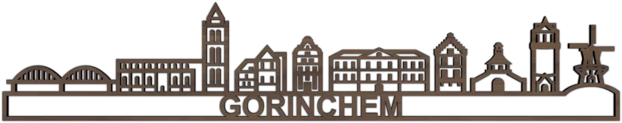 Noten skyline van Gorinchem, City Shapes wanddecoratie