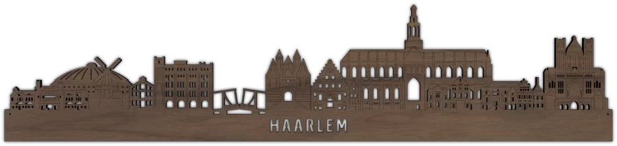 Noten skyline van Haarlem, City Shapes wanddecoratie