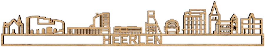 Eiken skyline van Heerlen, City Shapes wanddecoratie