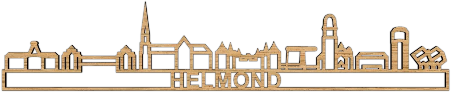 Eiken skyline van Helmond, City Shapes wanddecoratie