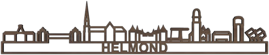 Noten skyline van Helmond, City Shapes wanddecoratie