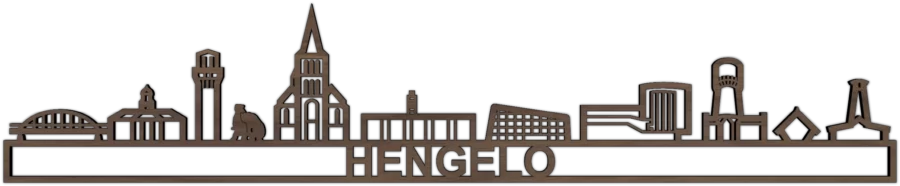 Noten skyline van Hengelo, City Shapes wanddecoratie