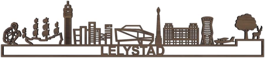 Noten skyline van Lelystad, City Shapes wanddecoratie