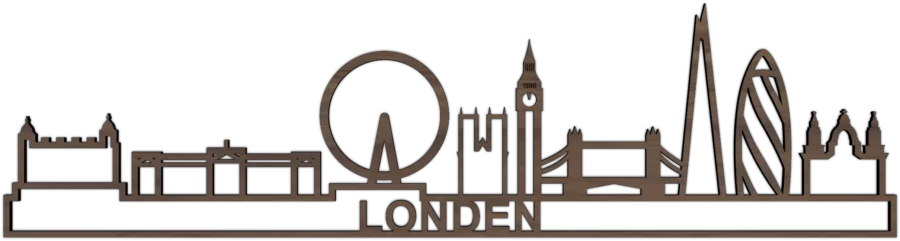 Noten skyline van Londen, City Shapes wanddecoratie