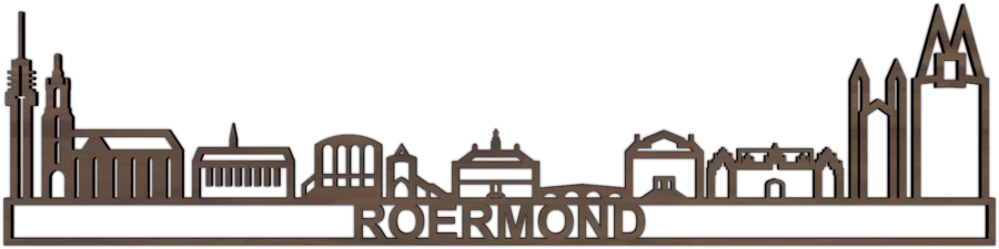 Noten skyline van Roermond, City Shapes wanddecoratie