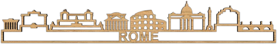 Eiken skyline van Rome, City Shapes wanddecoratie