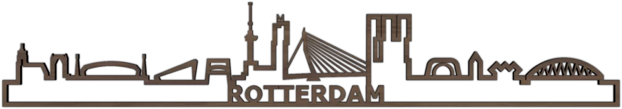 Noten skyline van Rotterdam, City Shapes wanddecoratie