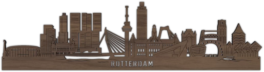 Noten skyline van Rotterdam, City Shapes wanddecoratie