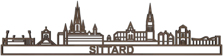 Noten skyline van Sittard, City Shapes wanddecoratie