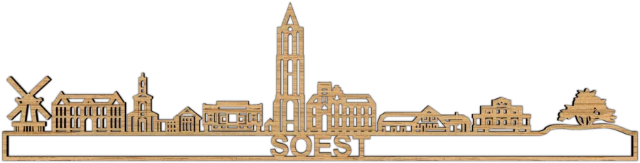 Eiken skyline van Soest, City Shapes wanddecoratie