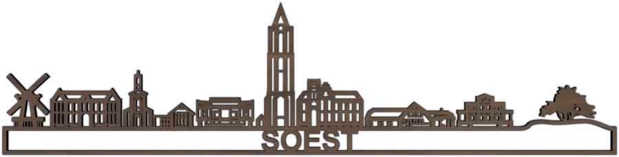 Noten skyline van Soest, City Shapes wanddecoratie