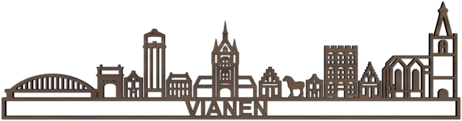 Noten skyline van Vianen, City Shapes wanddecoratie