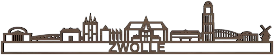 Noten skyline van Zwolle, City Shapes wanddecoratie