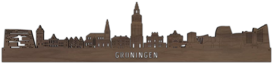 Noten skyline van groningen, City Shapes wanddecoratie